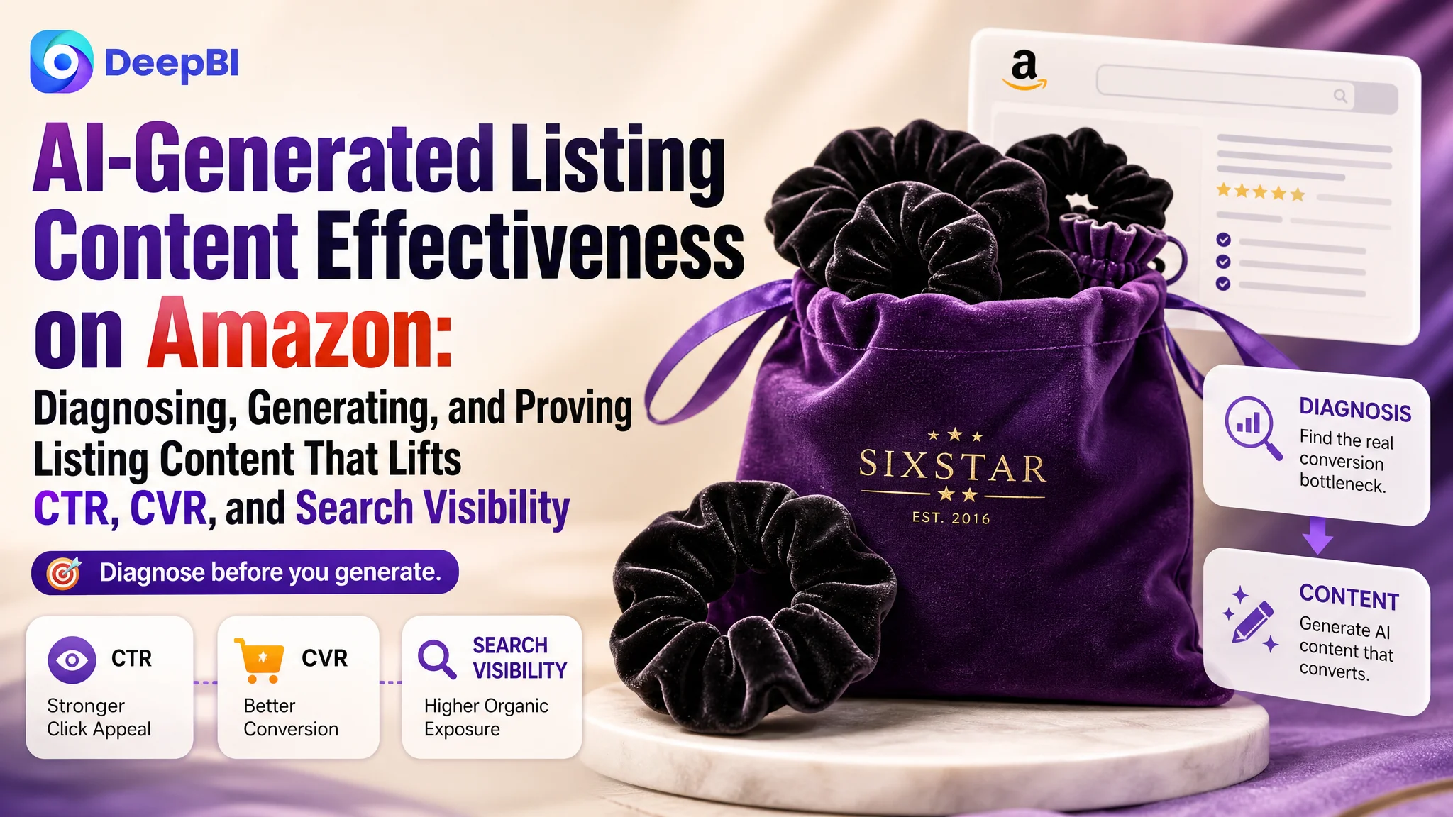 AI-Generated Listing Content Effectiveness on Amazon: Diagnosing, Generating, and Proving Listing Content That Lifts CTR, CVR, and Search Visibility